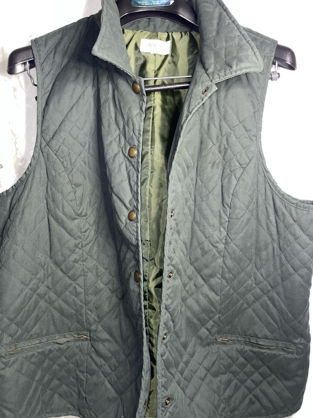 Talbots Quilted Olive Green Women's Vest